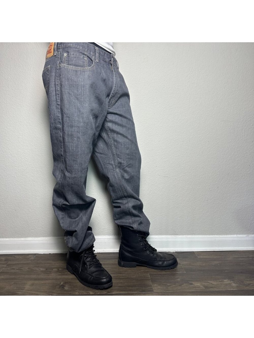 Levi 559 Denim Jean Pant Men 38x30 Black Streetwear Straight Indie Western